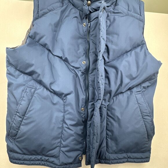 VTG St Johns Bay Mens Down Puffer Vest Size Large Blue Quilted Down Insulated - Picture 6 of 16